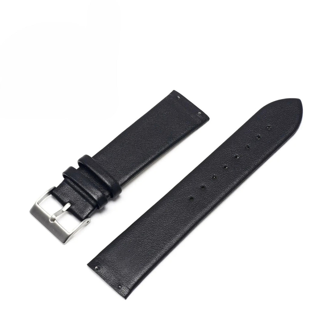Skagen Genuine Black Leather Watch Strap/Band w/set of 4 screws