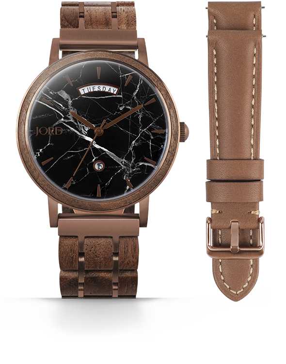 HARPER BLACK MARQUINA MARBLE & WALNUT Watch Technicians Store