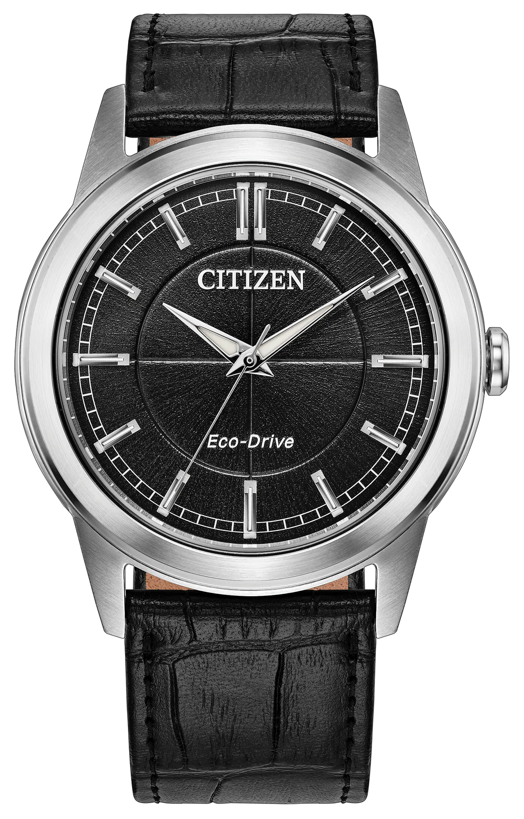 Citizen Rolan AW2110-06E black dial leather strap Eco-Drive watch
