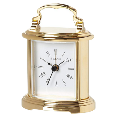 Seiko QHE109GLH gold-tone desk and table alarm clock