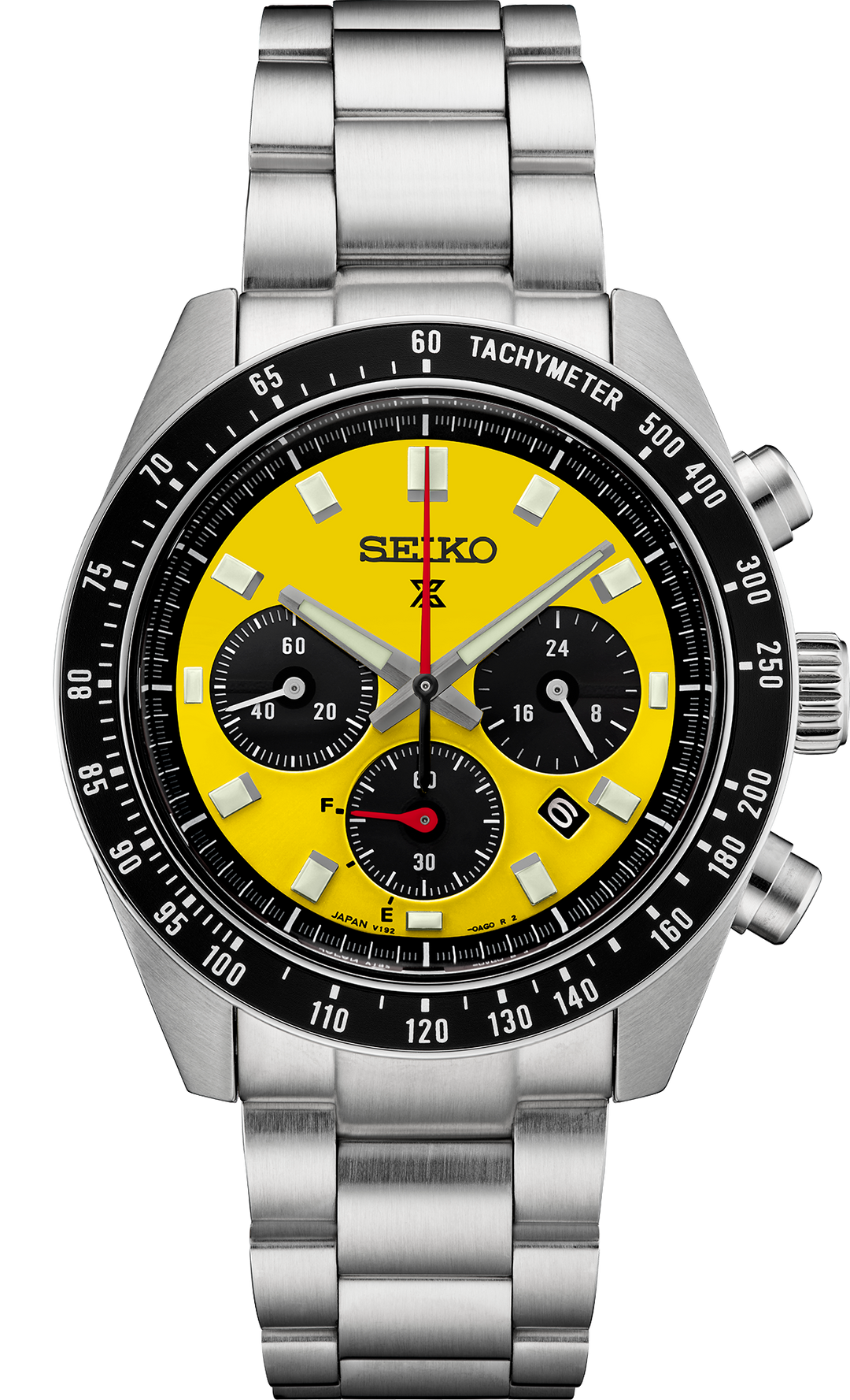 Seiko SSC929 Prospex Speedtimer yellow dial solar chronograph