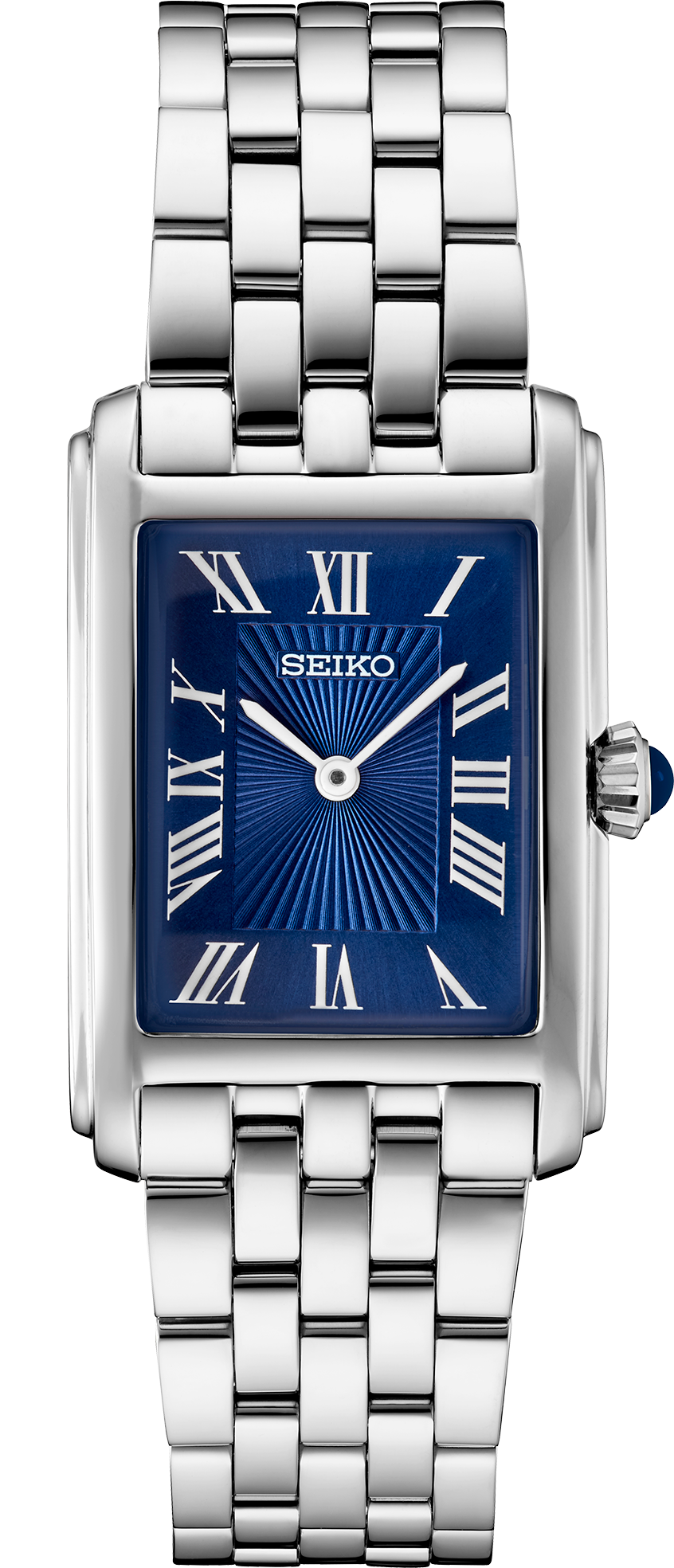 Seiko SWR085 ladies rectangular blue dial watch
